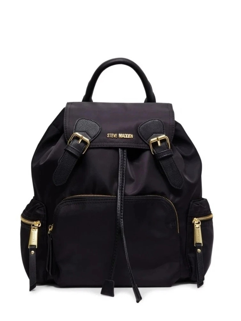 Steve Madden Black Backpack with Gold Hardware